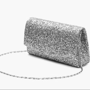 Silver glitter purse